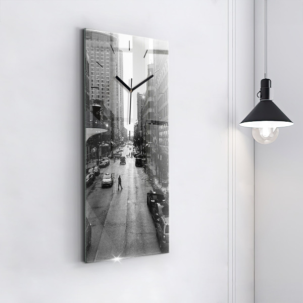 Vertical wall clock Chicago City Streets