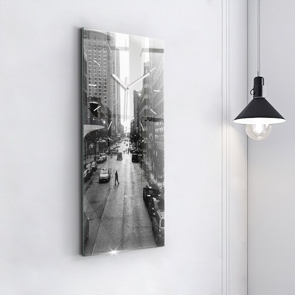 Vertical wall clock Chicago City Streets