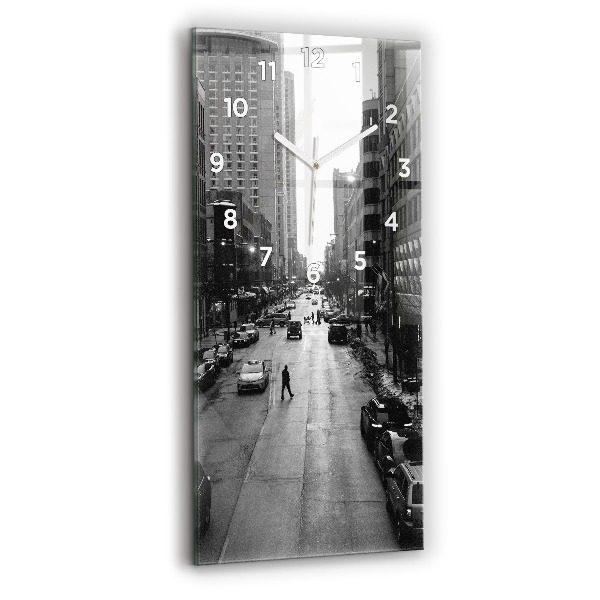 Vertical wall clock Chicago City Streets