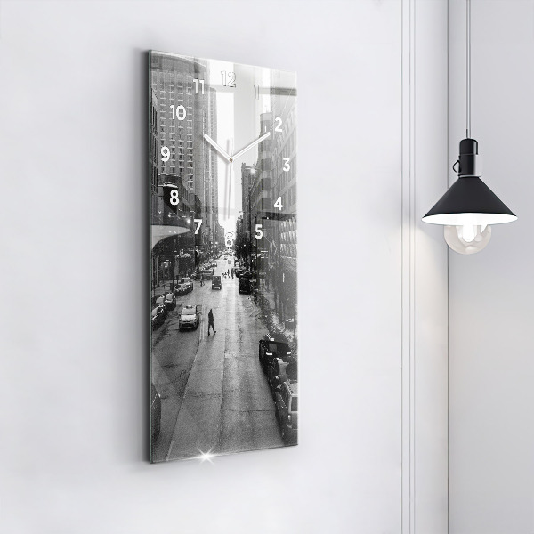 Vertical wall clock Chicago City Streets