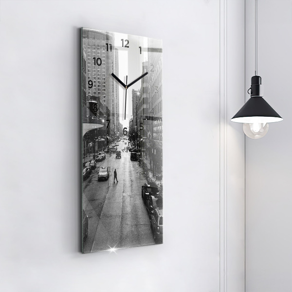 Vertical wall clock Chicago City Streets