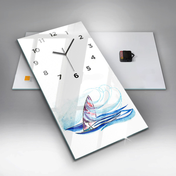 Vertical wall clock Surfboard