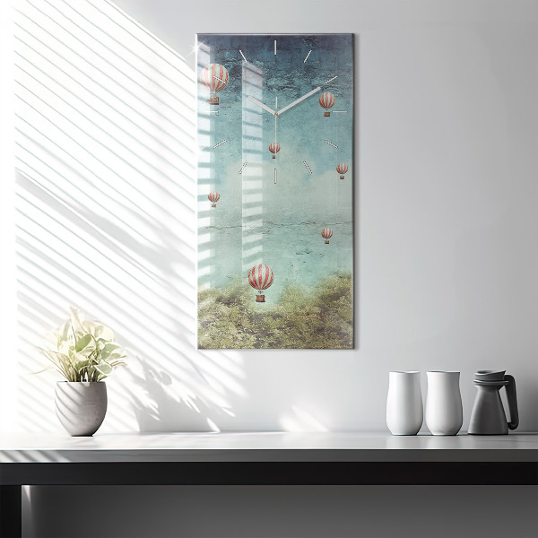 Vertical wall clock Painted balloons