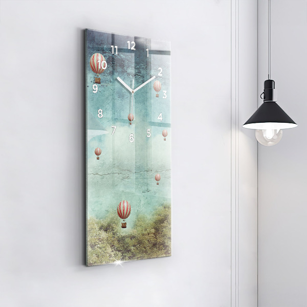 Vertical wall clock Painted balloons