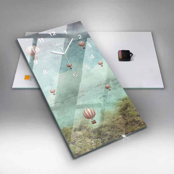 Vertical wall clock Painted balloons