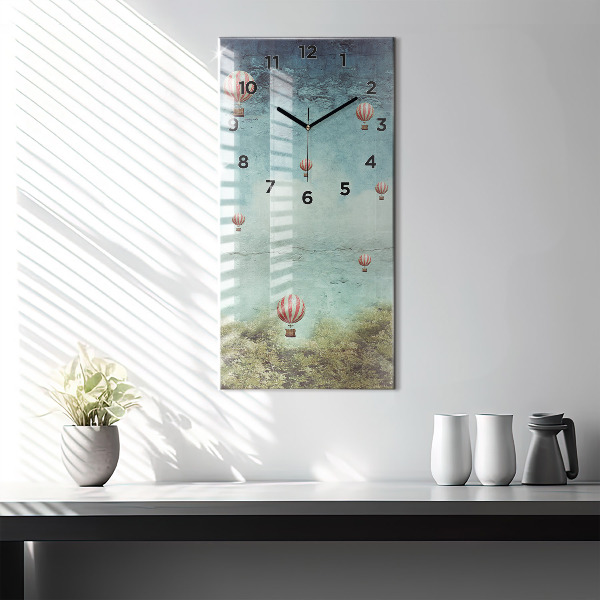 Vertical wall clock Painted balloons