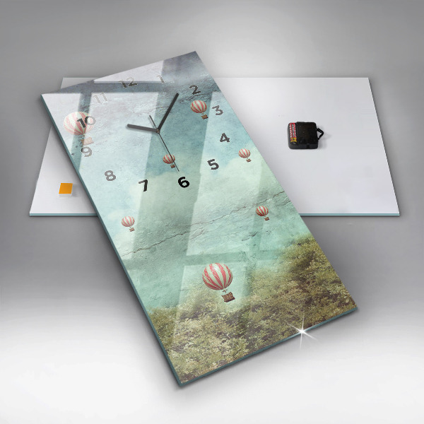 Vertical wall clock Painted balloons