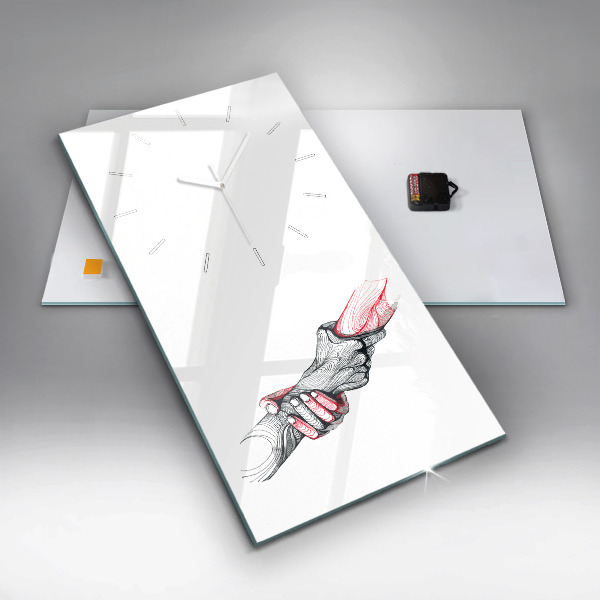 Vertical wall clock Holding hands