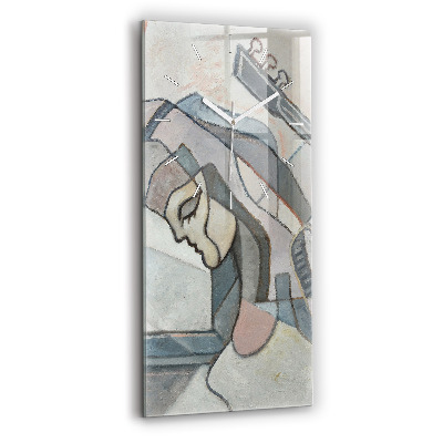 Vertical wall clock Abstract painting