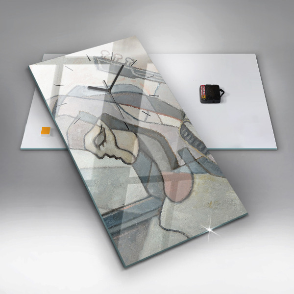 Vertical wall clock Abstract painting