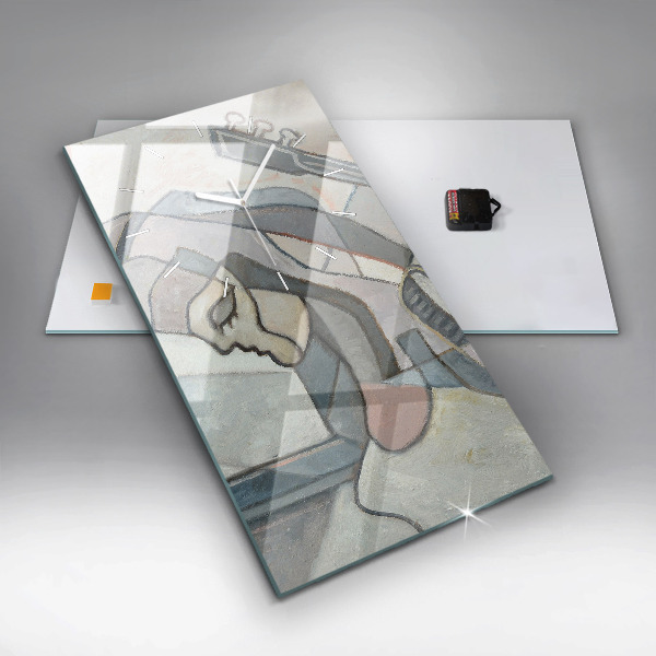 Vertical wall clock Abstract painting