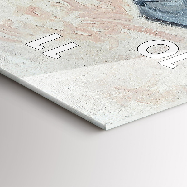 Vertical wall clock Abstract painting