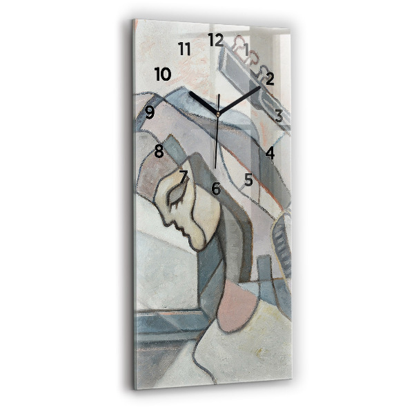 Vertical wall clock Abstract painting