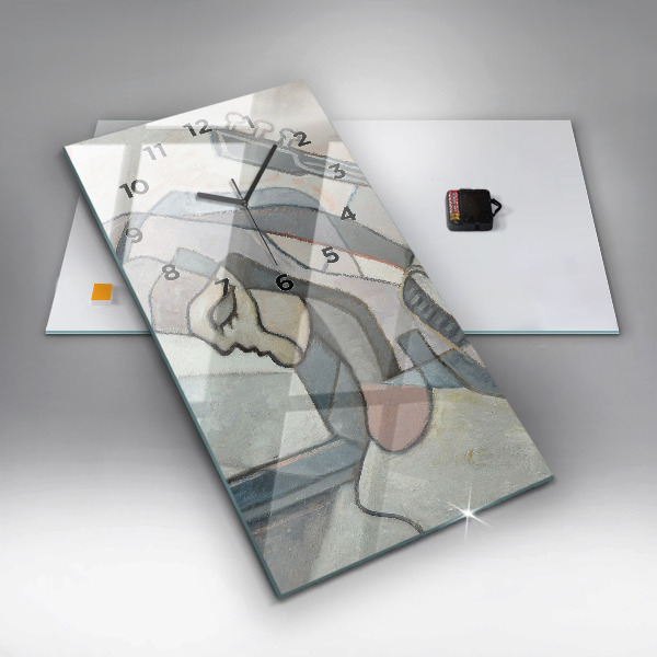 Vertical wall clock Abstract painting