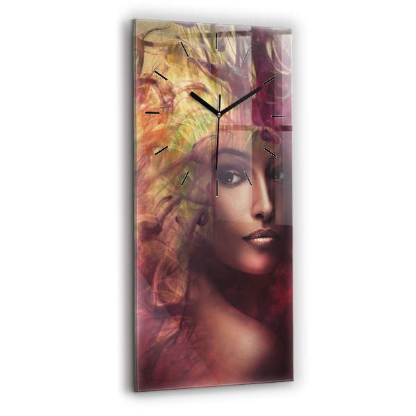 Vertical wall clock Portrait of a woman