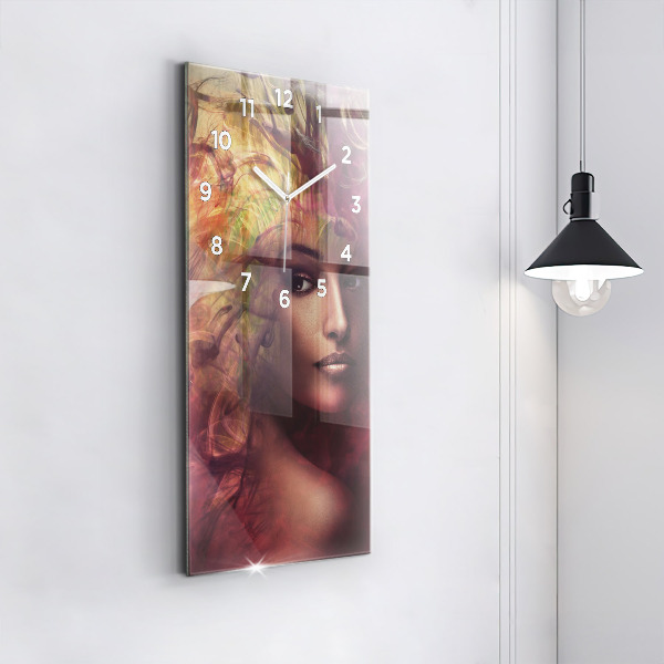 Vertical wall clock Portrait of a woman