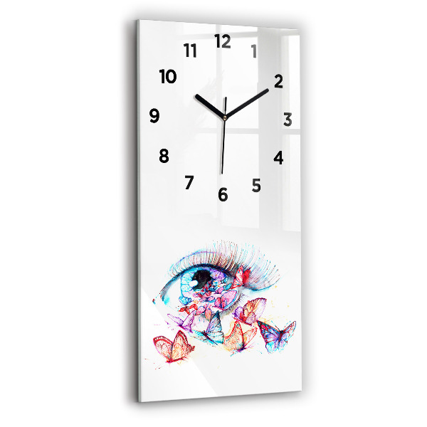 Vertical wall clock Colorful butterfly eye