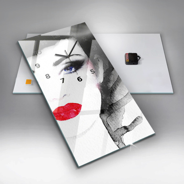 Vertical wall clock Portrait of a woman