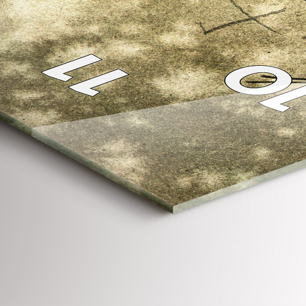 Vertical wall clock Park and trees in sepia