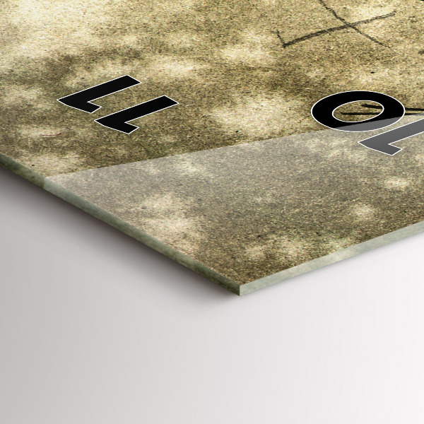 Vertical wall clock Park and trees in sepia