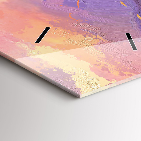 Vertical wall clock Landscape of nature and flowers