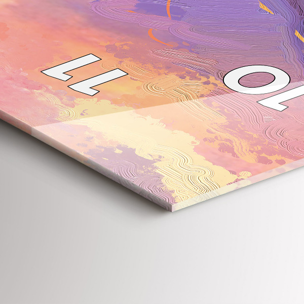 Vertical wall clock Landscape of nature and flowers