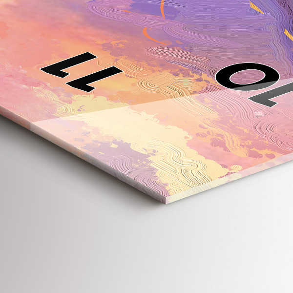 Vertical wall clock Landscape of nature and flowers