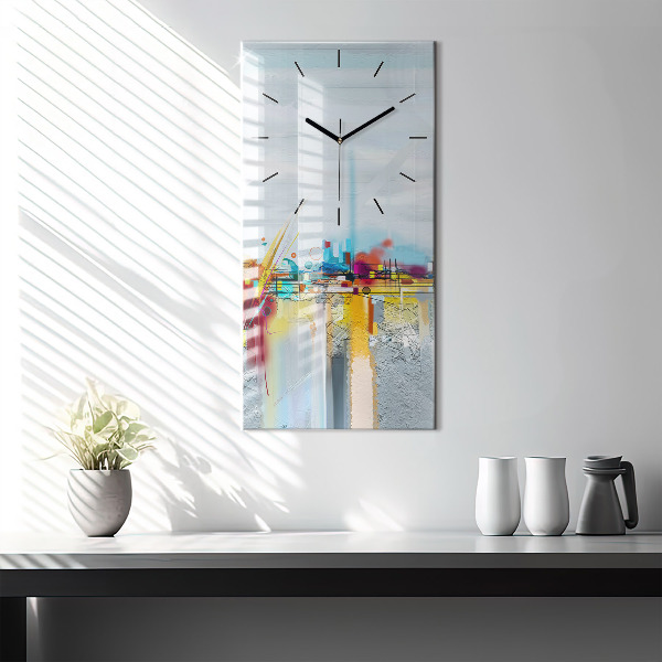 Vertical wall clock Abstract bridge