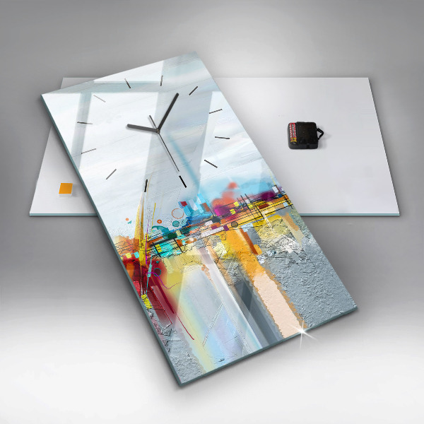 Vertical wall clock Abstract bridge
