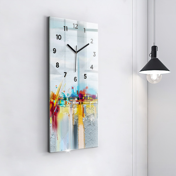 Vertical wall clock Abstract bridge