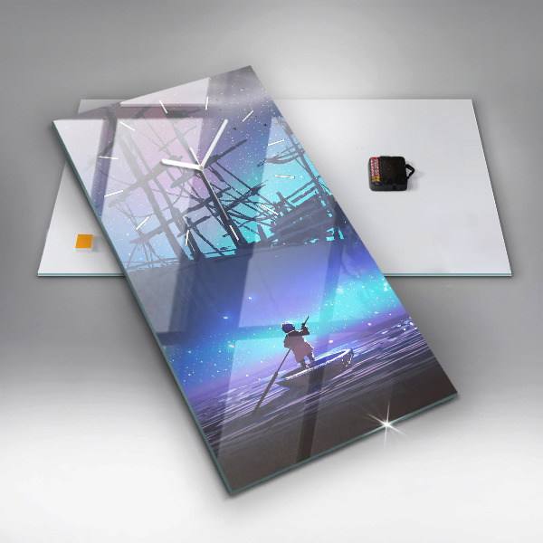 Vertical wall clock Fantasy sailing ship