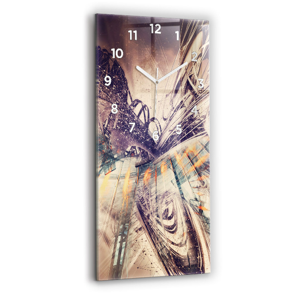 Vertical wall clock Abstract mechanism