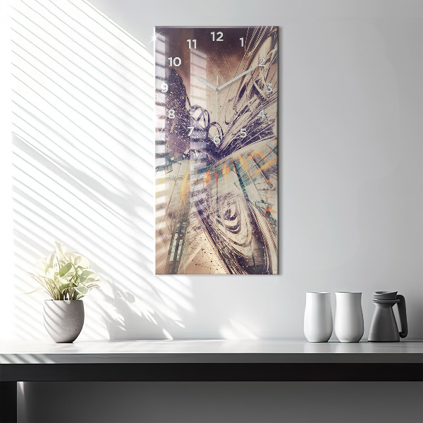 Vertical wall clock Abstract mechanism