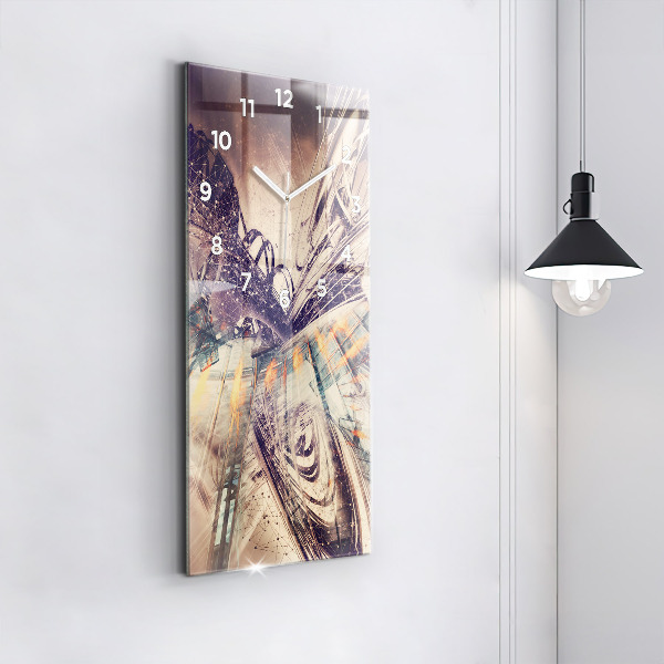 Vertical wall clock Abstract mechanism