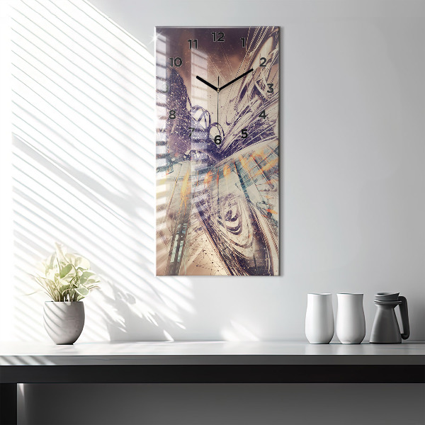 Vertical wall clock Abstract mechanism