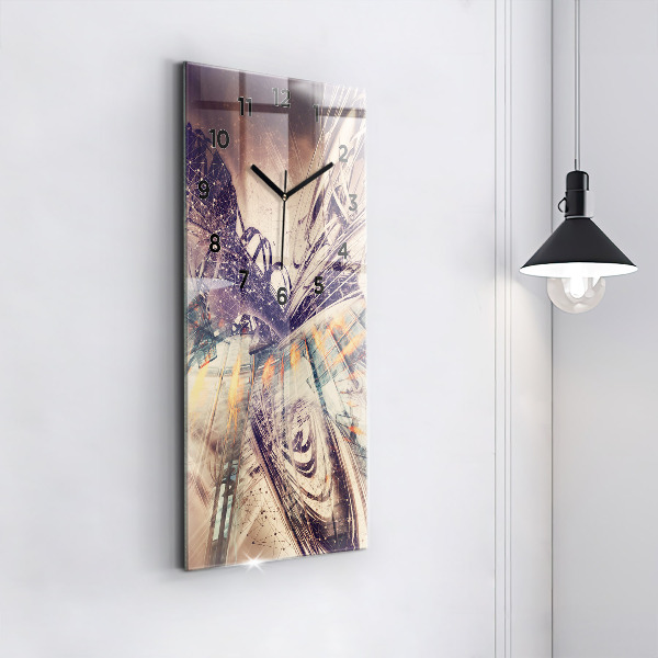 Vertical wall clock Abstract mechanism