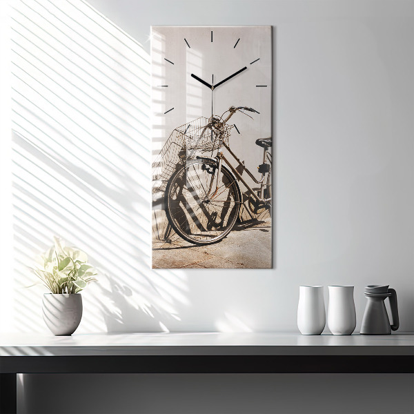 Vertical wall clock Italian bike