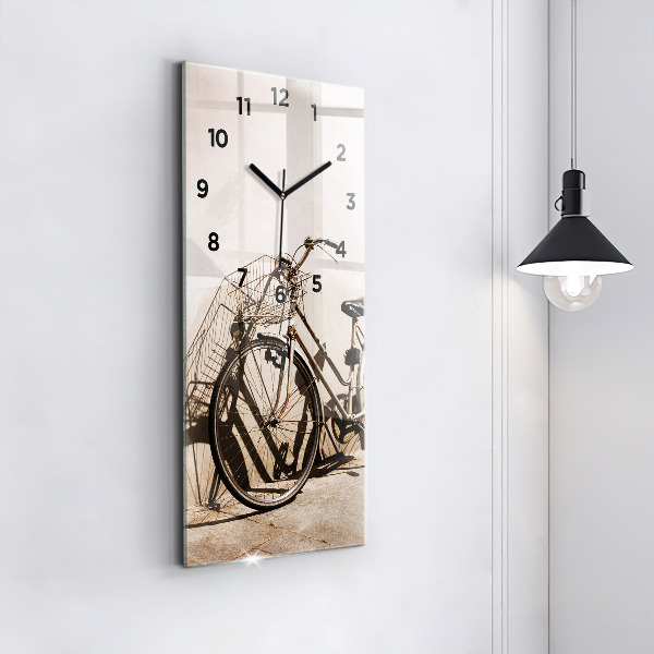 Vertical wall clock Italian bike