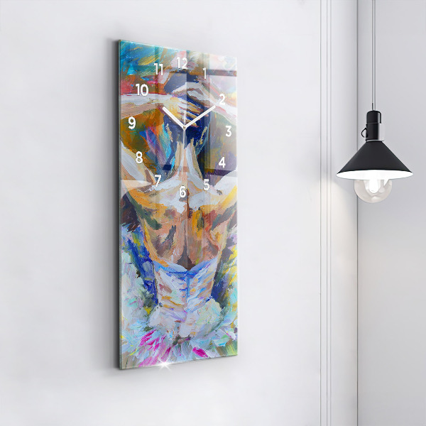 Vertical wall clock Painted Ballerina