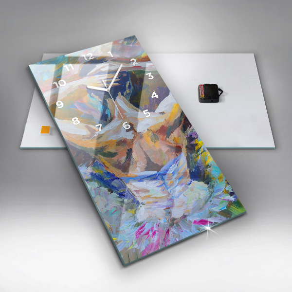 Vertical wall clock Painted Ballerina