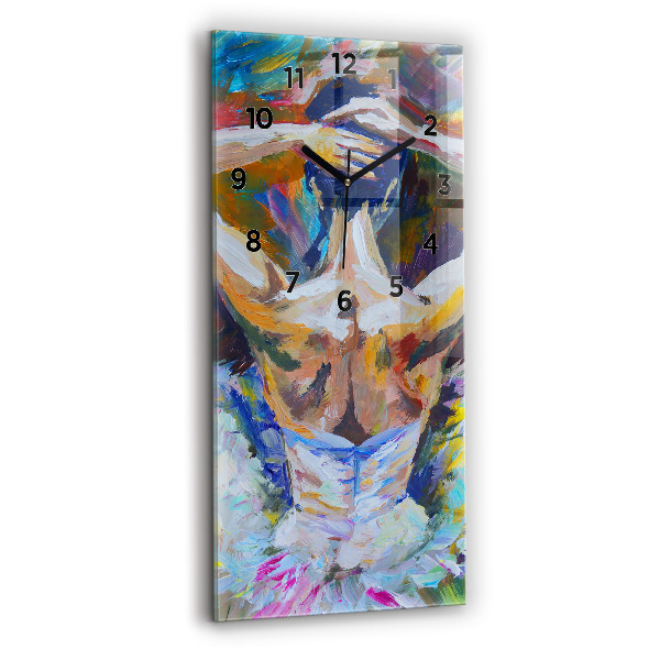 Vertical wall clock Painted Ballerina