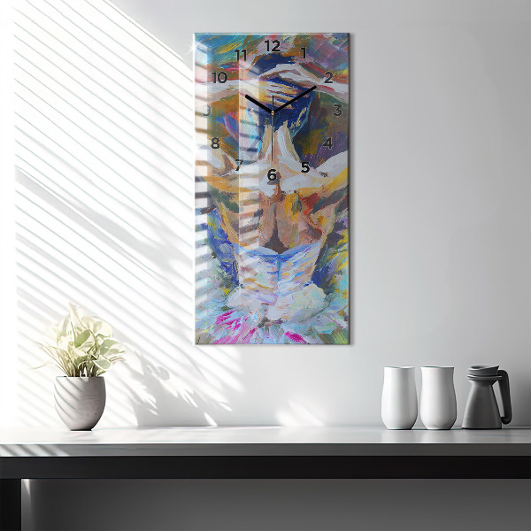 Vertical wall clock Painted Ballerina