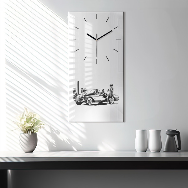 Vertical wall clock Retro Illustration