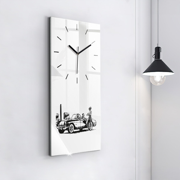 Vertical wall clock Retro Illustration