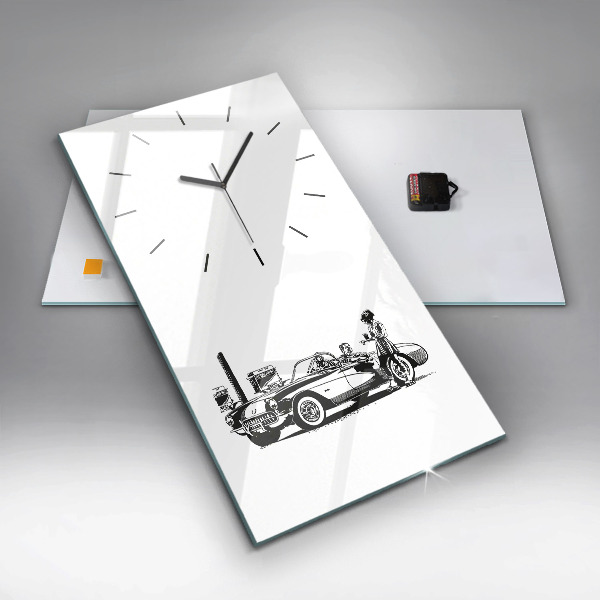 Vertical wall clock Retro Illustration