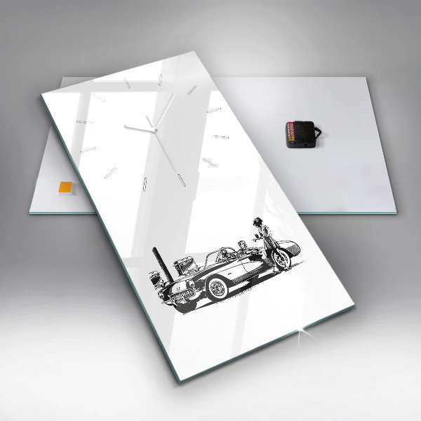 Vertical wall clock Retro Illustration