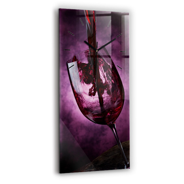 Vertical wall clock Wine glass