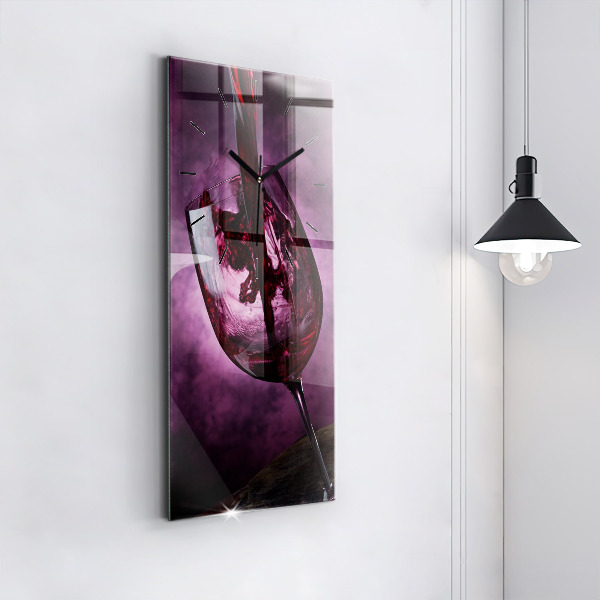 Vertical wall clock Wine glass
