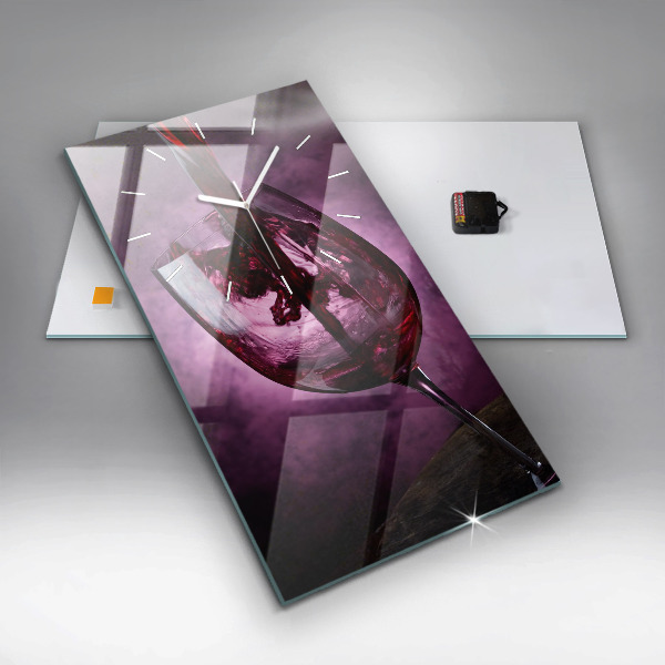 Vertical wall clock Wine glass