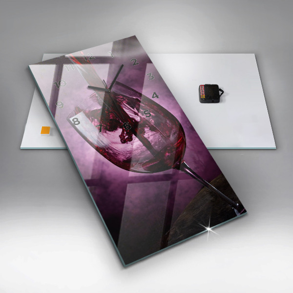 Vertical wall clock Wine glass